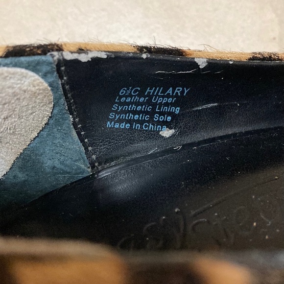 EASY STEPS leopard print cow hide wedge Heels slip-on pumps - Picture 10 of 12